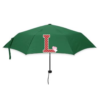 Buchstabe l Herz - Regenschirm (klein) - Flaschengrün - Vorne