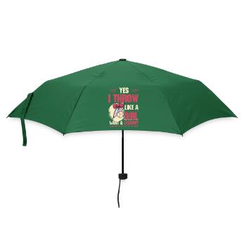 Ja Ich werfe wie ein Mädchen, will Eine Lektion - Regenschirm (klein) - Flaschengrün - Vorne