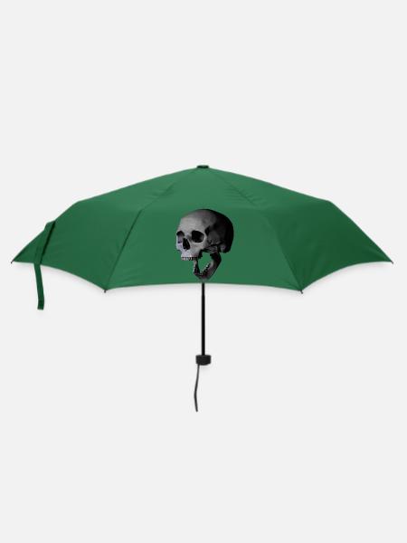 Totenschädel - Regenschirm (klein) - Flaschengrün