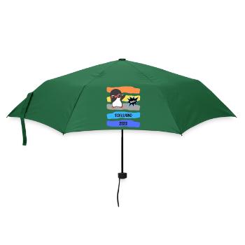 Schulkind Dab - Schulkind 2023 - Pinguin - Bäm - Regenschirm (klein) - Flaschengrün - Vorne