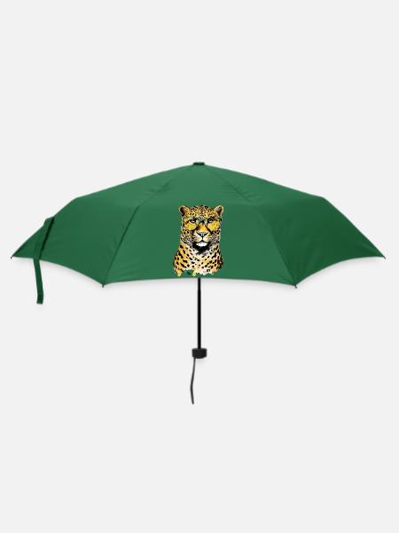 Kig der Leopard - Regenschirm (klein) - Flaschengrün
