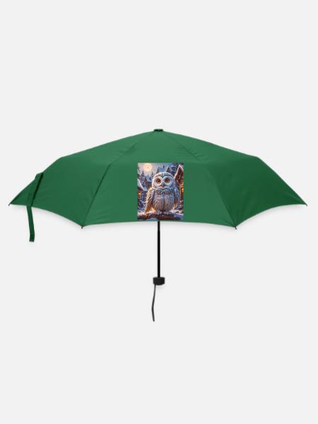 Super süße Vögel – Schneeeule - Regenschirm (klein) - Flaschengrün