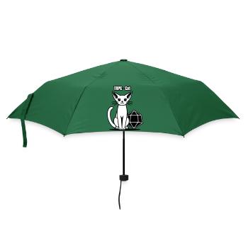 RPG Elven Katze & Würfel - TRPG Cat - Regenschirm (klein) - Flaschengrün - Vorne