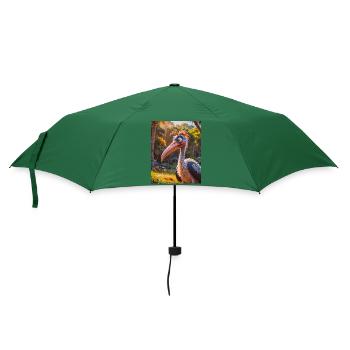 super süße afrikanische Tiere – Marabou Storch - Regenschirm (klein) - Flaschengrün - Vorne