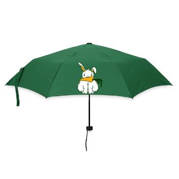 Hase Karotte Möhre Mund essen Hunger Übergewicht - Regenschirm (klein) - Flaschengrün - Vorne
