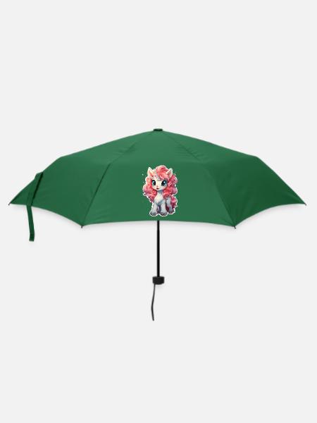 süßes Einhorn - Sweet Unicorn - Einhorn - Regenschirm (klein) - Flaschengrün