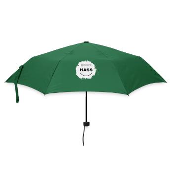 Spruch, ich hasse Hass,lustiges Statement - Regenschirm (klein) - Flaschengrün - Vorne
