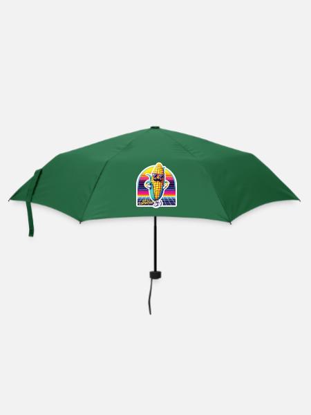 Lustiger Mais mit Sonnenbrille Liebhaber Vaporwave Joke - Regenschirm (klein) - Flaschengrün