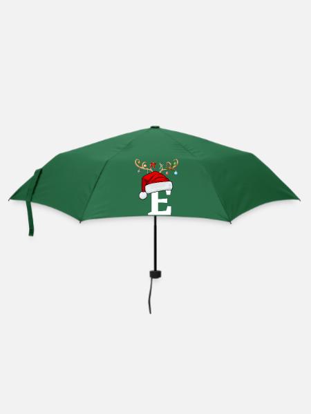 Brief E Weihnachtsmütze - Regenschirm (klein) - Flaschengrün