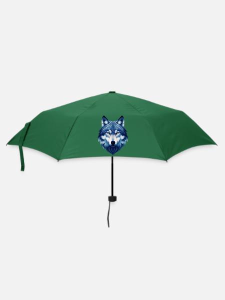 Wolf - Regenschirm (klein) - Flaschengrün