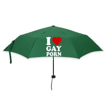 I love gay porn - Regenschirm (klein) - Flaschengrün - Vorne