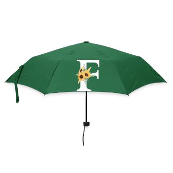 Buchstabe f Blumen-Sonnenblume - Regenschirm (klein) - Flaschengrün - Vorne