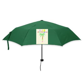 Pastellfarbene Palme - Regenschirm (klein) - Flaschengrün - Vorne