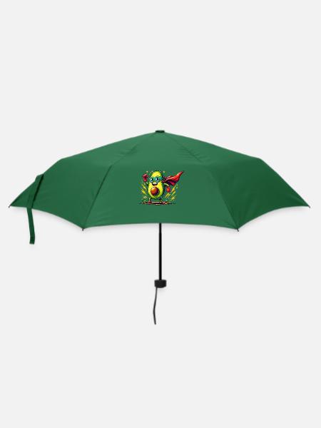 Avocado-Rächer mit Power-Punch - Regenschirm (klein) - Flaschengrün