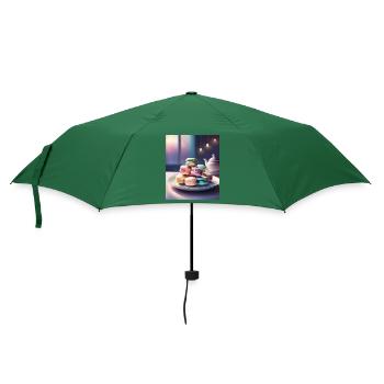 Ein Haufen französischer Macarons - Regenschirm (klein) - Flaschengrün - Vorne
