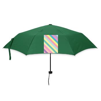 Schräge Pastell Streifen - sloped stripes - Regenschirm (klein) - Flaschengrün - Vorne