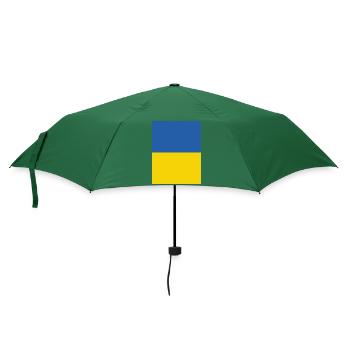 Solidarität mit der Ukraine - Regenschirm (klein) - Flaschengrün - Vorne