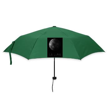 Mond, schwarzer Hintergrund - Regenschirm (klein) - Flaschengrün - Vorne