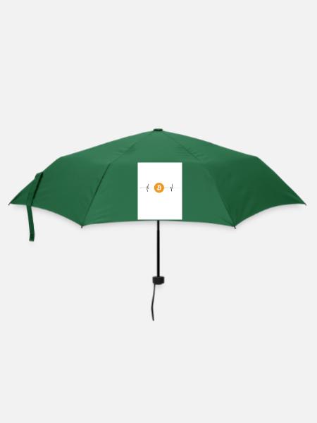 Bitcoinherzschlag - Regenschirm (klein) - Flaschengrün