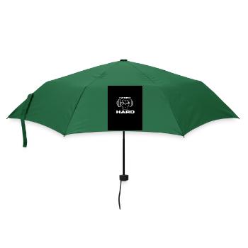 Ich arbeite HART - Regenschirm (klein) - Flaschengrün - Vorne