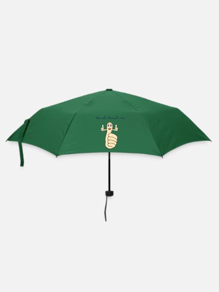 Ich drücke dir die Daumen - Regenschirm (klein) - Flaschengrün