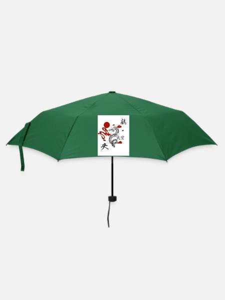 China Drachen - Regenschirm (klein) - Flaschengrün
