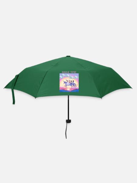 Braut Zeit - Regenschirm (klein) - Flaschengrün