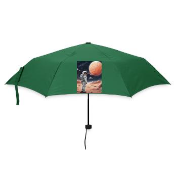 Weltraum Astronaut - Regenschirm (klein) - Flaschengrün - Vorne