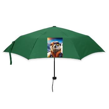 Erdmännchen im Skiurlaub - Regenschirm (klein) - Flaschengrün - Vorne