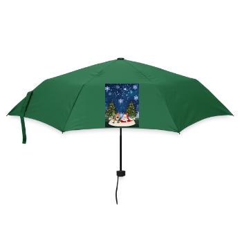 Weihnachtsmann-Spaß - Regenschirm (klein) - Flaschengrün - Vorne