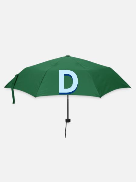 Pop und moderner blauer Buchstabe d - Regenschirm (klein) - Flaschengrün