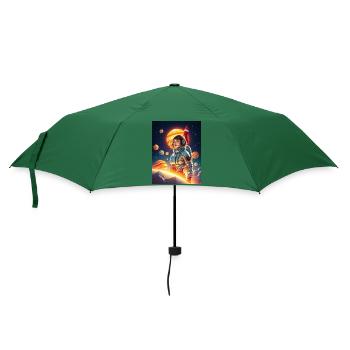 Astronaut im All - Regenschirm (klein) - Flaschengrün - Vorne