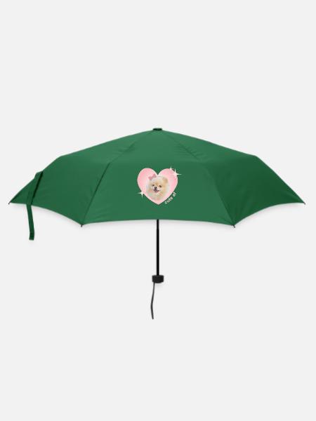 Cute AF Pomeranian - Regenschirm (klein) - Flaschengrün
