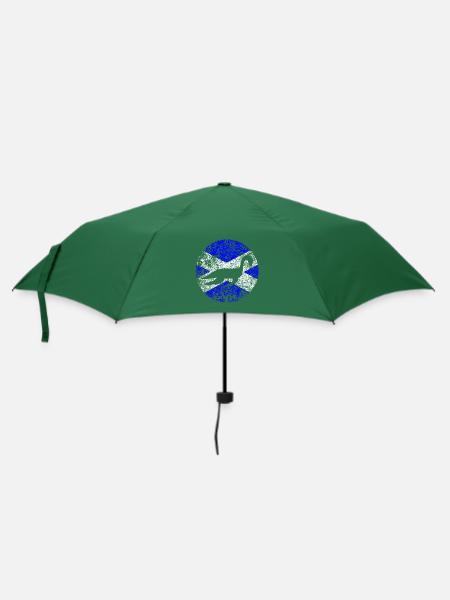 Loch Ness Monster Schottische Flagge - Regenschirm (klein) - Flaschengrün