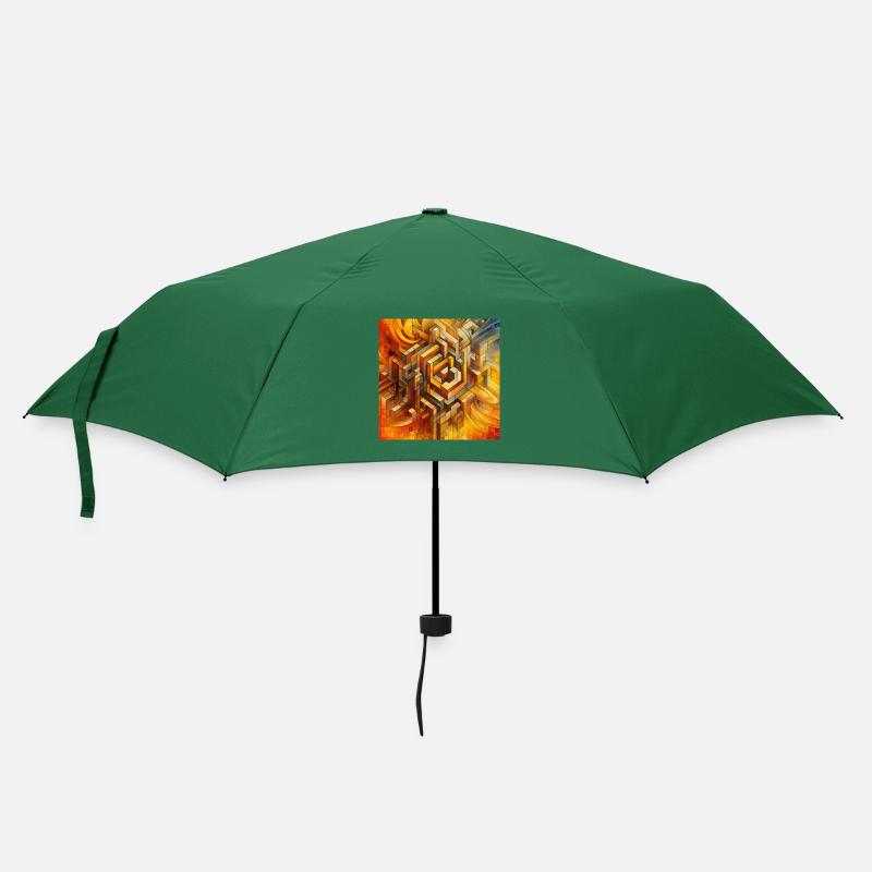 Squares 4 - Umbrella (small) - bottlegreen