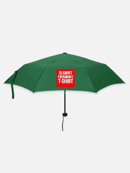 T-Shirt mit fehlerhaftem Textblock - Regenschirm (klein) - Flaschengrün