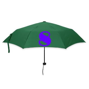 8. 8 JAHRE. 8. JUBILÄUM. GEBURTSTAG 8 JAHRE - Regenschirm (klein) - Flaschengrün - Vorne