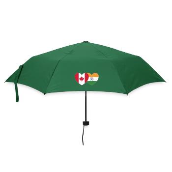 Kanada Indien Flagge Herz - Regenschirm (klein) - Flaschengrün - Vorne