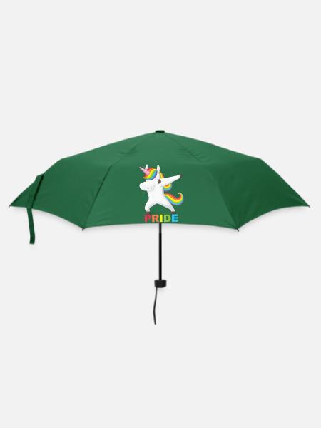 PRIDE MONTH - dabbing unicorn - Regenschirm (klein) - Flaschengrün