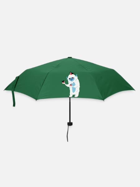 Monster mit Vögeln - Regenschirm (klein) - Flaschengrün