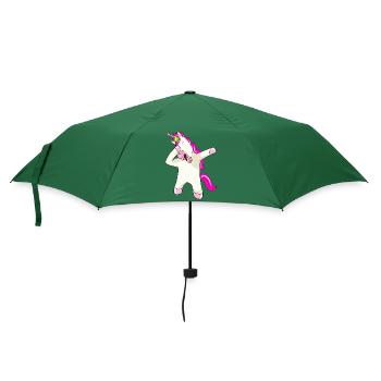 Einhorn Dab Dabbing Unicorn - Regenschirm (klein) - Flaschengrün - Vorne