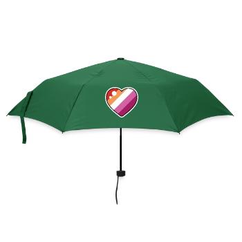 Herz (Lesbische Flagge) - Regenschirm (klein) - Flaschengrün - Vorne
