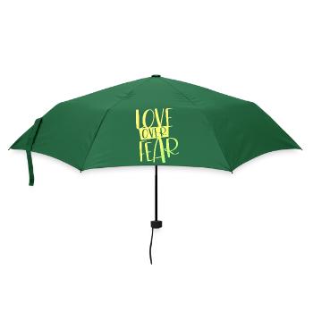 love over fear - Regenschirm (klein) - Flaschengrün - Vorne