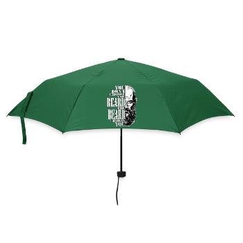 Bart Geschenkidee für Männer mit 3 Tage Bart - Regenschirm (klein) - Flaschengrün - Vorne
