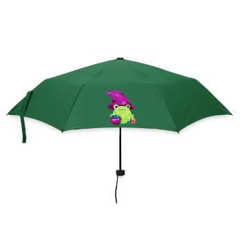 Hexenfrosch mit Kessel und Tränken Aquarell - Regenschirm (klein) - Flaschengrün - Vorne