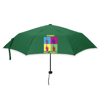 Sorry Not Sorry. Ironisches und Lustiges Design - Regenschirm (klein) - Flaschengrün - Vorne