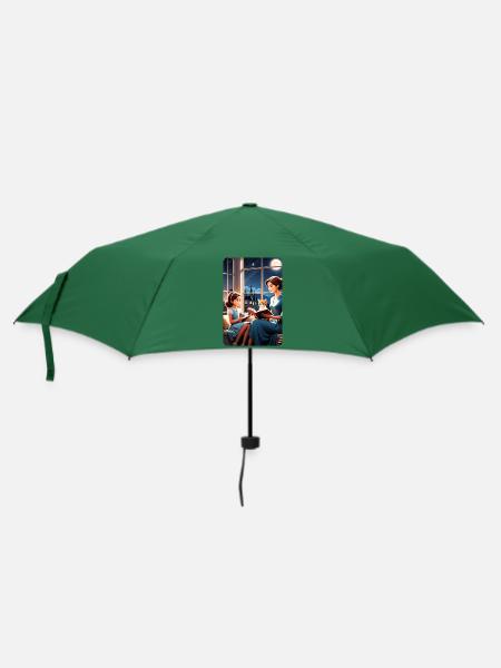 personalisiertes Design-Muttergeschenk - Regenschirm (klein) - Flaschengrün
