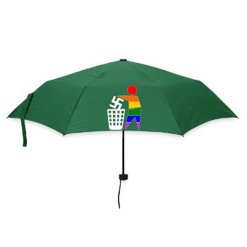 halte deine umwelt sauber - gegen rechts - Regenschirm (klein) - Flaschengrün - Vorne