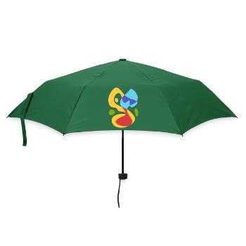Sommer Meer Melodie - Vintage Kühn Abstrakt - Regenschirm (klein) - Flaschengrün - Vorne