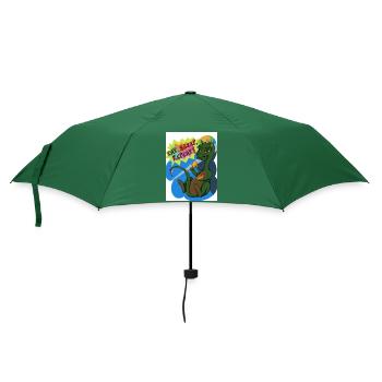 Essen, schlafen, wiederholen - Regenschirm (klein) - Flaschengrün - Vorne